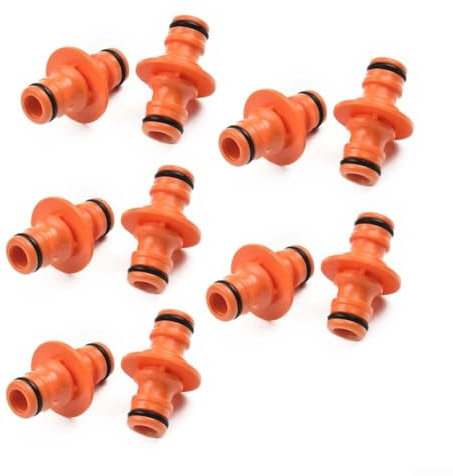 Raccordi doppi maschi per tubi da giardino, perfetti per allungare tubi e perdite, 10 pezzi