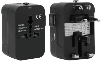 Adaptateur Prise Universelle De Voyage, Prise Internationale avec USB-Ax1 USB-Cx1 Universal Adapter 5v 2.4a vers USA UK Allemagne Australie Chine Japon Plus De 224 Pays