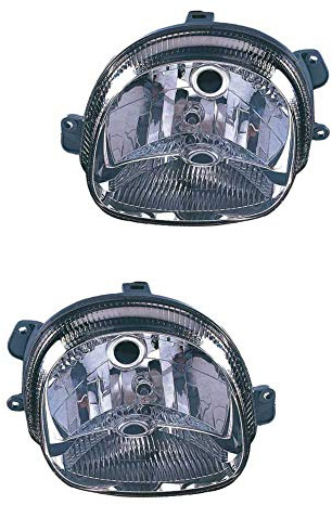Halogen Scheinwerfersatz Scheinwerfer Satz Hauptscheinwerfer Set links rechts elektrisch H4 PY21W W5W glasklar passend für Twingo I C06_