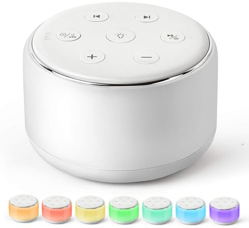 White Noise Machine | Portable 34 Soothing Sounds Machine Baby Adults Kids Sleeping with Night Light | Rechargeable White Noise Machine Baby Soother Registry Gift
