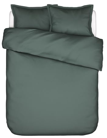 ESSENZA Bettwäsche Aziza Balsam Green, 200x200 cm + 2X 80x80 cm - 100% ägyptische Baumwolle 400TC - Uni