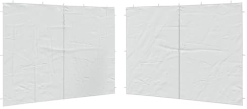 Mhdvray Partyzelt Seitenwand Set 2 TLG 300 x 195 cm PE in Weiß mit Reißverschluss UV beständige Zeltplane für Gartenpavillon Balkon Gartenlaube Festzelt Outdoor Events