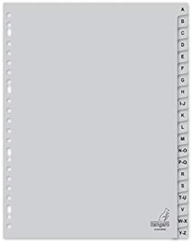 Register Kangaro DIN A4 Buchstaben PP 120 micron 23r. 20tlg grau EB