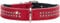 HUNTER DIAMOND PETIT Halsband für kleine Hunde, Leder, mit Strasssteinchen, 24 (XXS-XS), rot/schwarz