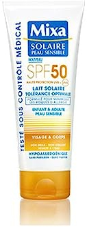Mixa Solaire Peau Sensible - Lait Solaire Tolérance Optimale SPF 50 - 200 ml