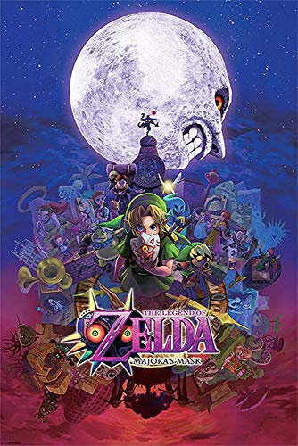 Nintendo The Legend of Zelda Poster Majora's Mask (61 cm x 91,5 cm) + 2 St. transparente Posterleisten mit Aufhängung