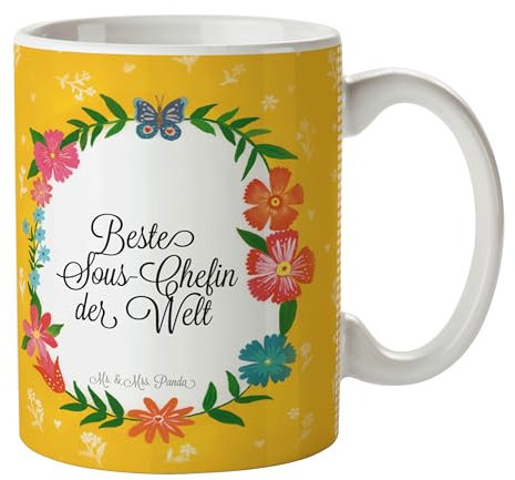 Mr. & Mrs. Panda Tasse Sous-Chefin - Geschenk, Rente, Kaffeetassen, Tasse bedrucken, Gratulation, Bachelor, Beruf
