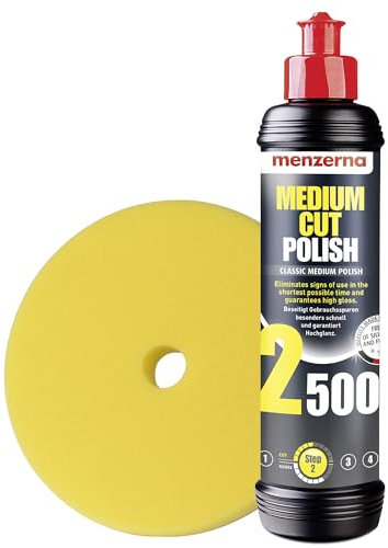 Detailmate Menzerna Autopolitur Set: 2500er Körnung, 250 ml mit passendem Polier Pad: Medium Foam 150 mm / 6.0