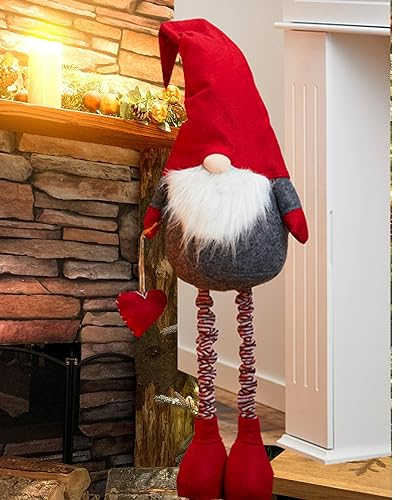 KAMACA XL Deko WICHTEL mit Teleskop-Beinen bis zu 120 cm hoch tolle Dekoidee in Winter Weihnachten (XL Teleskop Wichtel 120 cm)