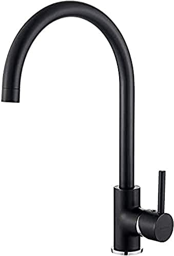 GRIFEMA GRIFERÍA DE COCINA-G4001B | Küchenarmatur - Wasserhahn Küche mit Hoher Auslauf(246mm), Schwarz | Einhand-Spültischbatterie, G3/8'' Anschlüsse, Hochdruck, 360° Schwenkbar