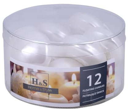 DONAU HOME - Lot de 12 bougies flottantes - Blanc nacré - 2,8 x Ø 4,8 cm - Durée de combustion : 4 heures - Sans parfum - Bougies chauffe-plat chaudes flottantes - Pour dîner, mariage