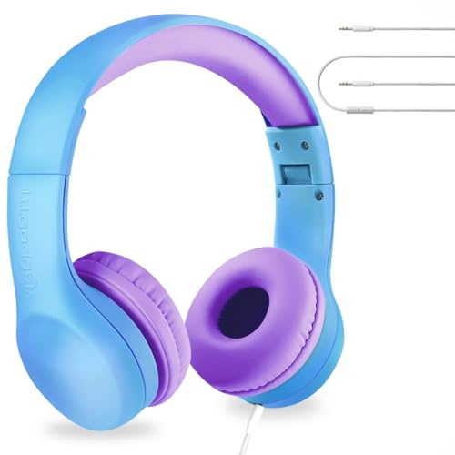 LilGadgets Connect+ Wired & Microphone, Volume Limiting for Safe Listening, Adjustable Headband, Padded Earpads for Comfort