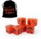 Bescon Halloween Dice D6 6pcs Set Luminous Orange, Glowing in Dark 6 Sided Halloween Dice Set in Velvet Pouch