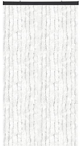 Arsvita Flauschvorhang 80x200 cm in Unistreifen weiß, Perfekter Insekten- und Sichtschutz für Ihre Balkon- und Terrassentür, viele Farben