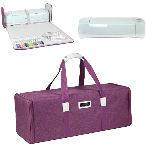 Everything Mary Stanzmaschinen-Tragetasche, Heather Plum - Craft Sticker-Tasche kompatibel mit Cricut Air/Maker & Brother ScanNCut - Schneidaufbewahrung für Vinyl, Werkzeuge, Zubehör