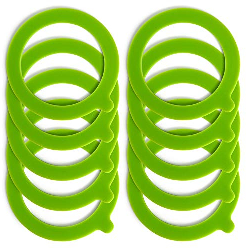 Spesh 10 Stück Silikon Einkochringe Dichtring 68x94 mm für Einmachgläser, Auslaufsicher Einmachringe, Jar Seals Rings (Grün)