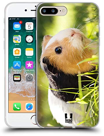 Head Case Designs Meerschweinchen Bekannte Tiere Gel Handyhülle Hülle [Militärischer Schutzgrad] Kompatibel mit Apple iPhone 7 Plus/iPhone 8 Plus