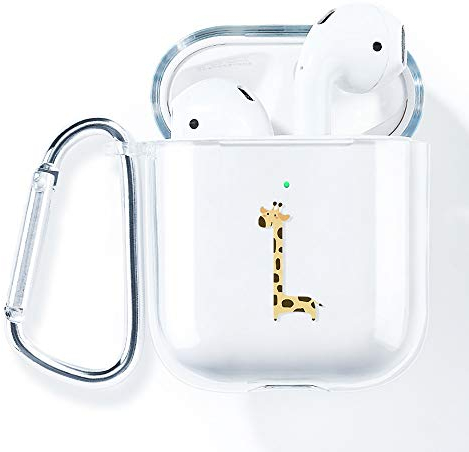 AKABEILA Hülle Kompatibel mit AirPods 2 2019 1 2016 Kabelloser Ladehülle Süße Transparente Case Mädchen Silikon Stoßfest Schutzhülle [Mit Karabiner]
