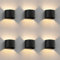 ledscom.de 6 Stück Wandleuchte RUNEL für außen, IP65, Up-/Downlight, schwarz matt, rund, 1x G9 max. 10W
