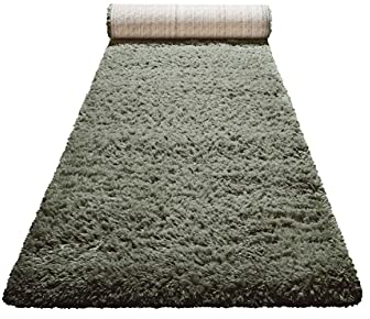 Homie Living Teppich - Läufer, nachhaltig, modern, einfarbig, kuschelig weich und sehr flauschig, Hochflor bestens geeignet für Wohnzimmer, Schlafzimmer, Kinderzimmer, Matteo (80 x 150 cm, Grün)