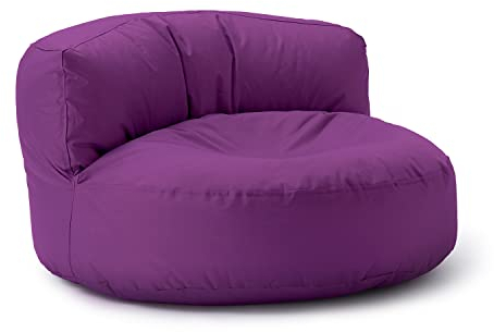 Lumaland Sitzsack Lounge | Sofa-Sitzsack 90 x 50 cm mit Rückenlehne | Indoor & Outdoor Beanbag | Wasserabweisend & Robust | Mit anpassungsfähiger EPS-Füllung | Waschbarer Bezug [Lila]