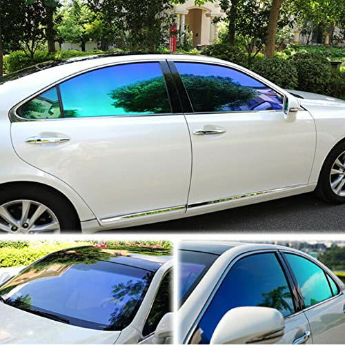 ASENDIWAY Window Tint Film for Cars, Car Window Tint Chameleon Purple Blue Solar Protection Film 60% VLT Front Windshield Sun Shade Heat & UV Block and Scratch Resistant