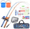 CODEK Kinder-Angelruten-Set mit kompletten Starter-Kits, 2er-Set, tragbare Teleskop-Angelrute und Spinastrolle, Cambos mit einem Fischernetz und 2 Eimern für Jungen, Mädchen und Jugendliche (Blau +