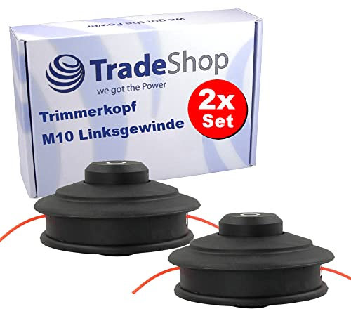 2x Trade-Shop Trimmerkopf/Fadenkopf M10x1,25mm für Jonsered BP2040C, GR 2032 D, GR 2026 D, GR 2032 L, GR 2026 L, GR 2026 CL, BC 2126, GC2126C, BC2236