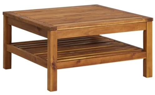 vidaXL Akazienholz Massiv Couchtisch Beistelltisch Gartentisch Holztisch Teetisch Kaffeetisch Massivholztisch Gartenmöbel 65x65x35cm