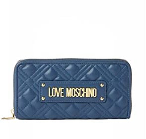 Geldbörse Love Moschino Quilted Brieftasche, blau, Taglia Unica, Klassisch