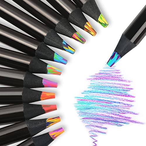 nsxsu 24 Farben Regenbogen Bleistifte, Jumbo Regenbogen Buntstifte für Erwachsene, mehrfarbige Bleistifte für Kunst Zeichnung, Färbung, Skizzieren