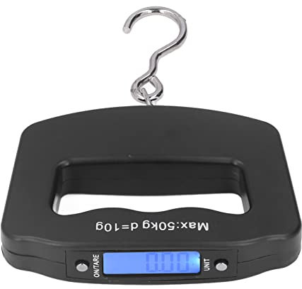 Digitale Hänge waagen 50kg mit Haken-LCD-Display,plplaaoo Gepäck Waage, Angel Waage, Fisch waagen Digitales Gewicht, Elektronische Haken-Skala für den Einkauf Angeln Haushalt, Hängende Skala Gepä