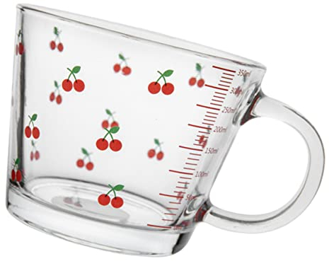 jojofuny Bicchiere da latte in Ciotola per La Colazione Tazza di Latte con misurino Vasetti di Yogurt Tazza di Fragole Misurini Graduati Ciotola di Dolci Bicchierino da Espresso Bicchiere Alunno