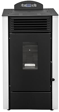STUFE A PELLET ITALIA California 8 KW WiFi | Pelletöfen Effizienz 91% Heizt 70m² Autonomie 20 Std. Programmierbar WiFi-Steuerung 5 Geschwindigkeiten und Kräfte Kompaktes Design 24 M Garantie Weiß
