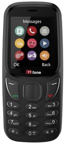 TTfone TT170 UK Sim Free Simple Feature Mobile Phone 1.8inch Screen Camera, Bluetooth Game, Alarm - Pay As You Go (Vodafone, with £0 Credit, Black)