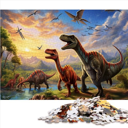 1000 Teile Puzzle Dinosaurier-Welt aus 100% recyceltem Karton Nachhaltiges Puzzle für Erwachsene Lernspielzeug zum Stressabbau 1000 Teile (26 x 38 cm)