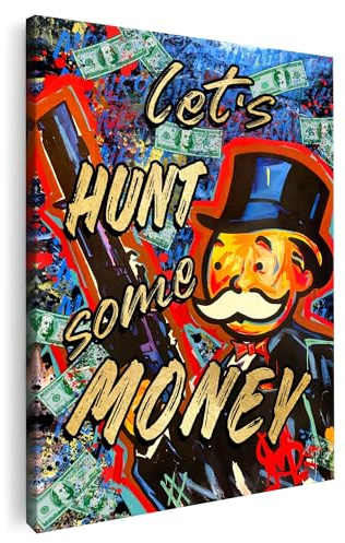 Artmazing | Monopoly Bild bunt | Bild Monopoly | S-Art Bilder | Monopoly Bilder Modern | Coole Wandbilder Wohnzimmer | Wandbild Monopoly Deko XXL | Bild Leinwand XXL | Monopoly Bilder Wand