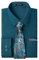 HISDERN Shirt for Mens Long Sleeve Teal Shirt and Tie Set Button Down Formal Business Casual Regular Fit L