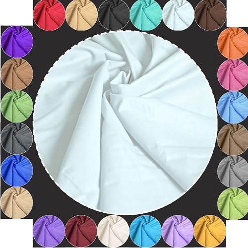 Baumwollstoff Meterware Uni Weiß 240cm MAXI BREITE 50cm Länge 100% Baumwolle Patchwork Dekostoff Baumwolle Stoffe Einfarbig zum Nähen