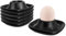 Flexzion Lot de 6 coquetiers pour œufs durs en céramique – Coquetiers empilables avec base pour servir, petit déjeuner, brunch – Décoration de table de cuisine, noir