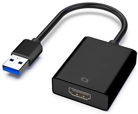 VIEVRE USB HDMI Adapter,HDMI USB 3.0/2.0 Adapter,USB zu HDMI Adapter,Adapter USB HDMI,USB auf HDMI Adapter,HD 1080P Video Grafikkabel Konverter für PC, Laptop HDTV TV kompatibel mit Windows XP/10/8/7