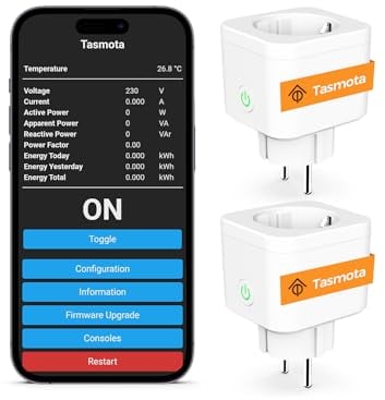 Refoss Tasmota Steckdose WLAN Stromzähler für Balkonkraftwerk Mini ESP8266 Messsteckdose von Stromverbrauch Kompatibel mit Home Assistant, ioBroker, MQTT, Domoticz, OpenHAB, ZWAVE, 16A, 2,4GHz