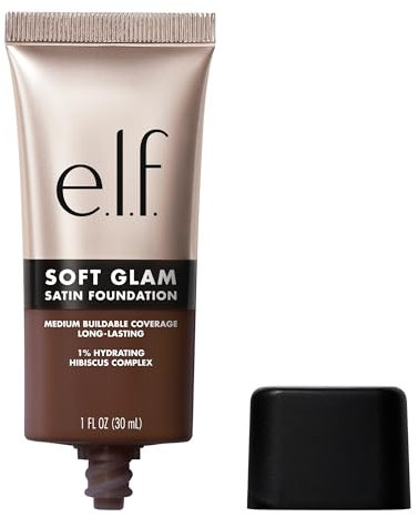 e.l.f. Soft Glam Foundation, Mittlere Deckkraft, Langanhaltende & Aufbauende Foundation Für Ein Glattes, Seidenmattes Finish, Vegan & Tierversuchsfrei, 60 Rich Cool