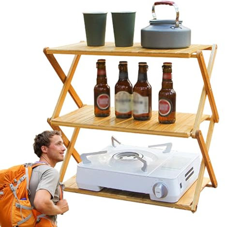 Faltbares Blumenregal – Holzregal, mehrschichtiger Pflanzenständer aus | Utility Storage Rack Bücher Bilderrahmen Regale, Badezimmer für Hof, Garten, Terrasse, Balkon, Schlafzimmer,