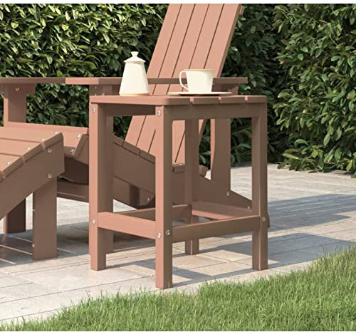 ZEYUAN Adirondack-Gartentisch, Klapptisch Garten, Balkontisch, Garten Tisch, Balkonmöbel, Tisch Klappbar, Braun 38x38x46 cm HDPE
