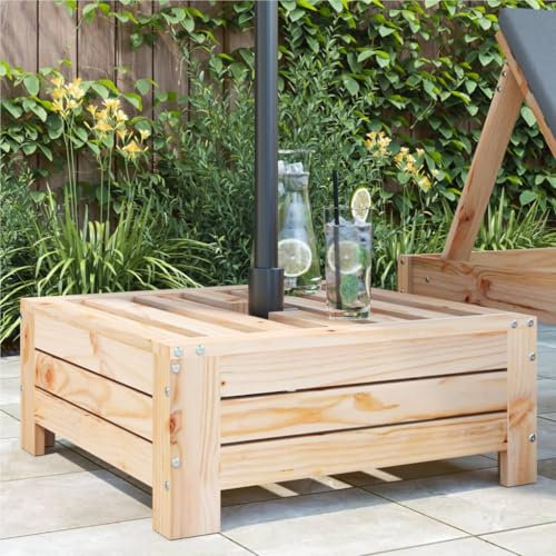 Tidyard Couvercle de Base de Parasol Bois Massif de pin Base de Lestage, Pied de Parasol pour Parasols, Support de Parasol pour Terrasse, Piscine, Patio, Jardin, Balcon