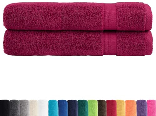 vidaXL Premium Handtücher SOLUND 2 STK. Bordeaux 100x200 cm 600 g/m²