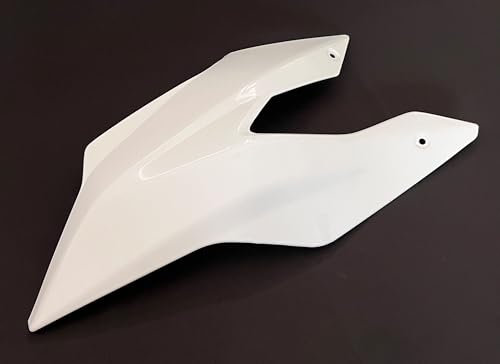 Plastik Verkleidung Spoiler weiß mit oder ohne race-styles Dekor Aufkleber passend für Aprilia SX 125 2018 bis 2024 (Tankverkleidung Links Weiss)
