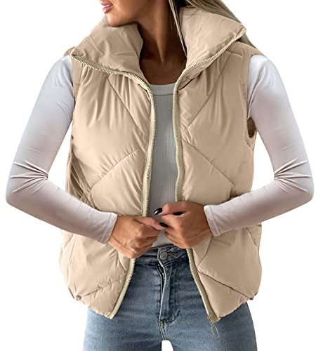 CXKOLD Smanicato Donna Estivo Gilet Imbottito Donna Piumino Leggero Donna tappeti da Esterno Giacca Antivento Donna spolverino Donna Primaverile Giacca Donna Mezza Stagione Giacca Trekking Donna