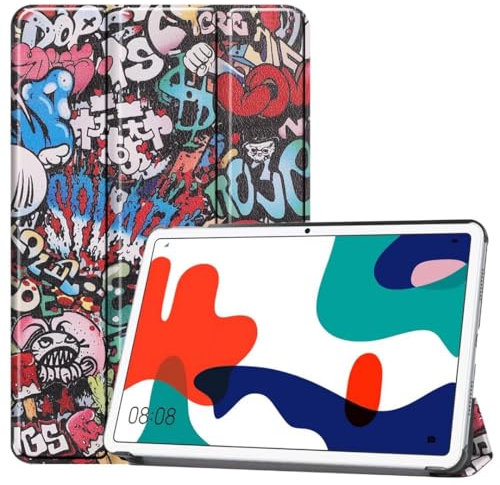 FTRONGRT Funda para Amazon Fire HD 8 2024, PU Cuero, Función de Soporte Incorporada, Slim Smart Estuche Protector para Amazon Fire HD 8 2024 Tableta - El Grafiti
